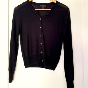 JCrew Merino Wool Black Cardigan